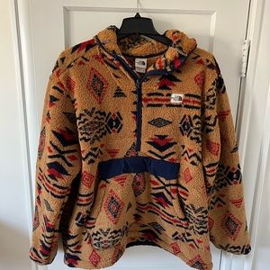 North Face Fleece Half Zip with Hood. 2XL. Multicolored.